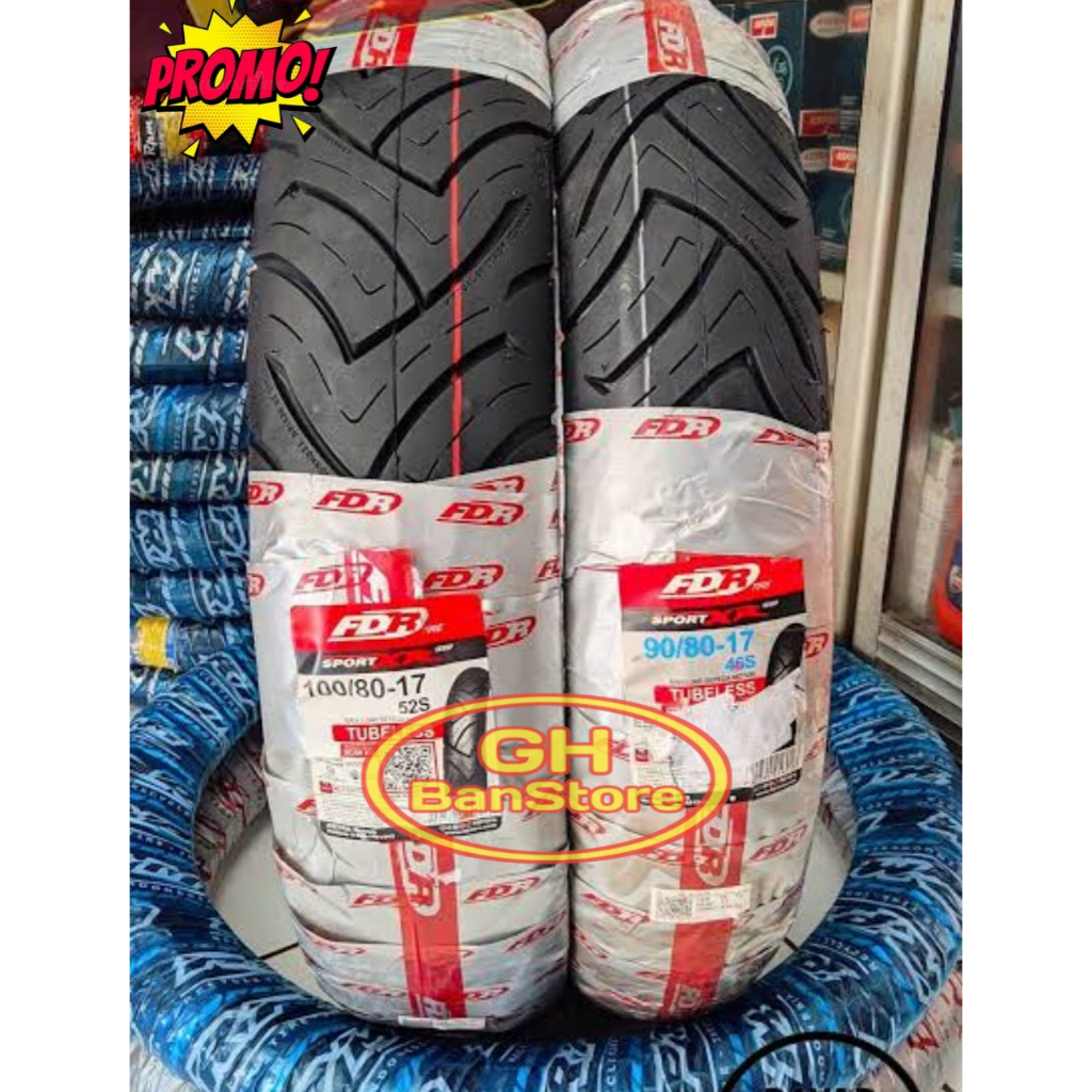 Ban Metik FDR Sport XR Ukuran 90/80 Ring 14 Tubeles Soft Compound berkualitas