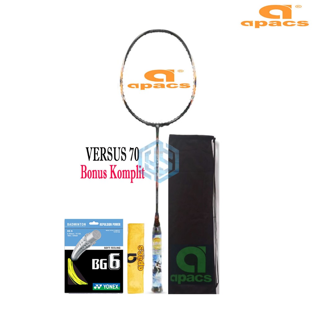 Raket Badminton Apacs Versus 70 Bonus Komplit Apacs Versus 70