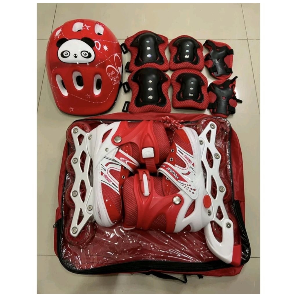 Sepatu roda anak kecil Dan remaja lengkap helm deker