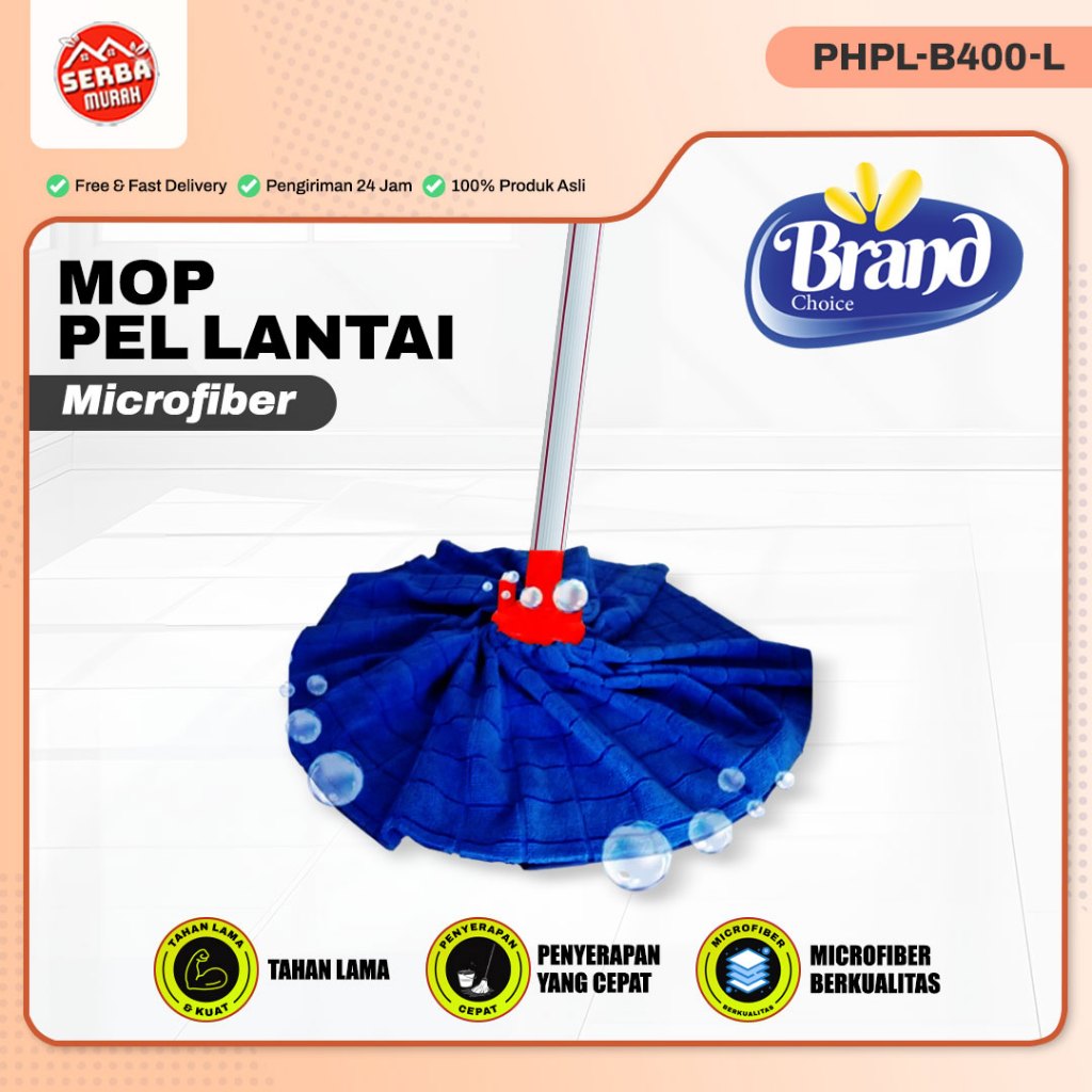 Pel Lantai Microfiber Gagang Besi