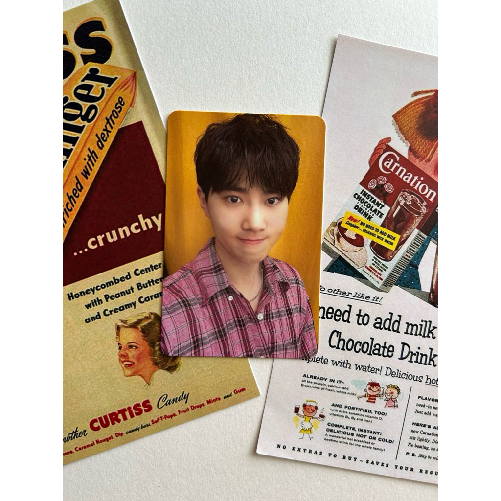 photocard exo suho grey suit