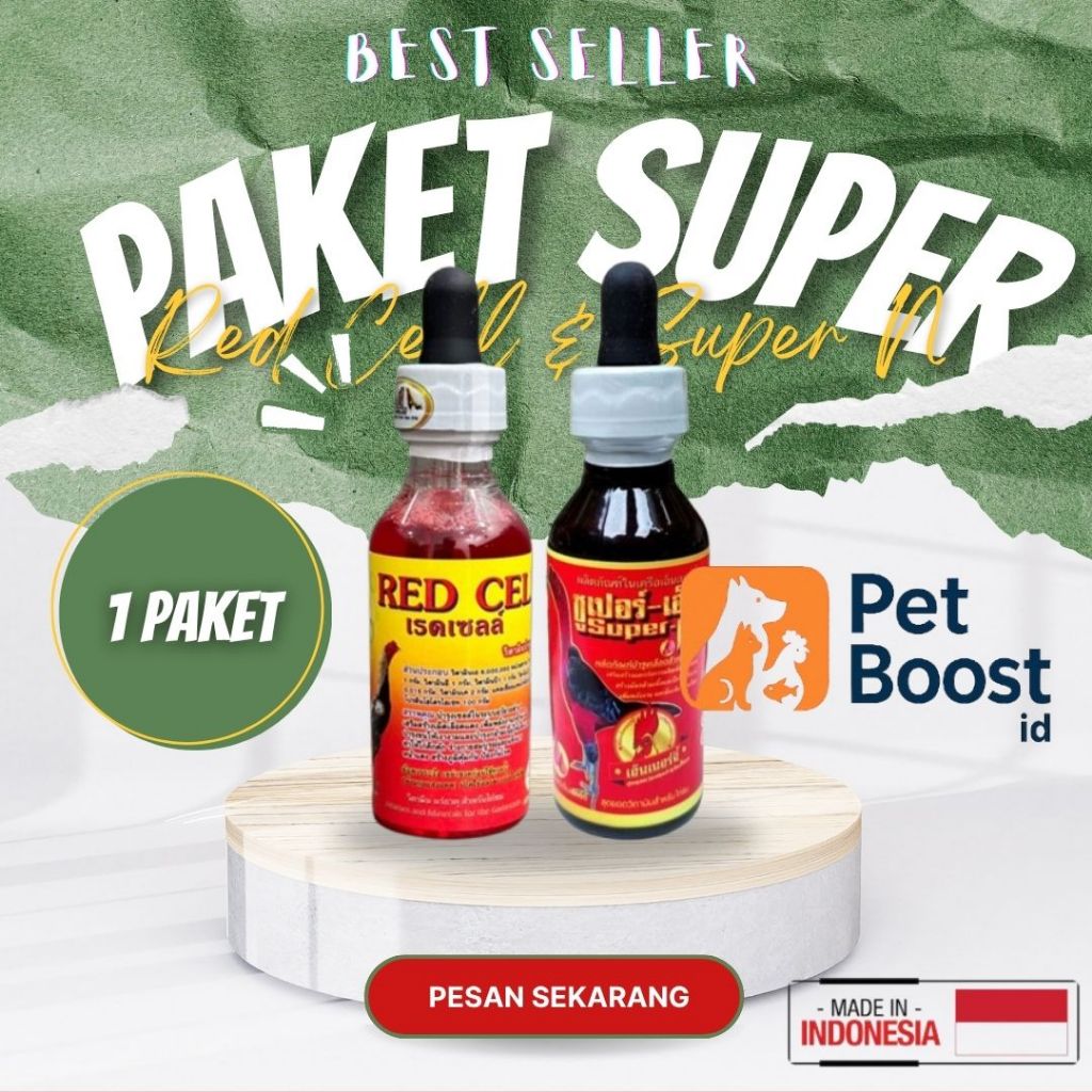 Paket Super N Red Cell Suplemen Ayam Meningkatkan Stamina Mempercepat Pembentukan Otot 60ml