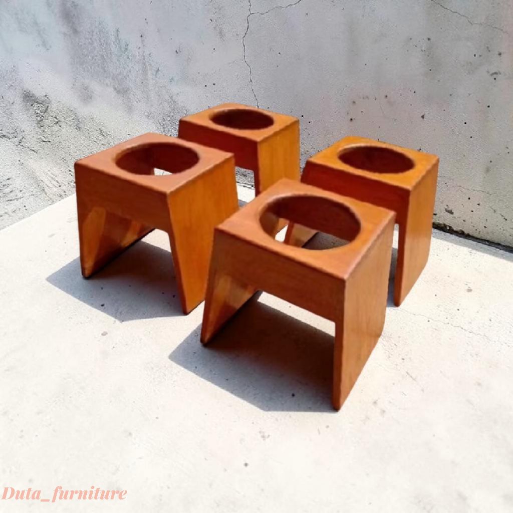 Bangku Closet Kayu WC Jongkok 25x25x30 –Kuat & Tahan Lama Kursi Closet WC Kayu–Dudukan Bantu Jongkok