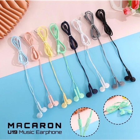 Handsfree Headset U19 Macaron Packing Plastik Handset Handsfree U19 packing Plastik Macaron New