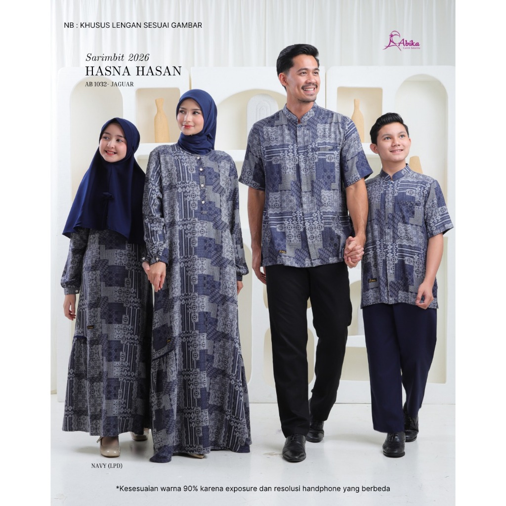 Couple Abika Gamis & Koko / HASNA HASAN - NAVY / Fashion Muslim Terbaru