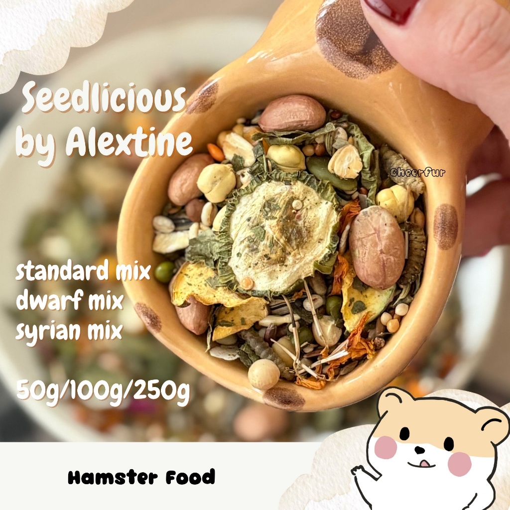 Cheerfur - Seedlicious Makanan Utama Hamster Seedmix 3 Varian (Standard,Dwarf,Syrian)