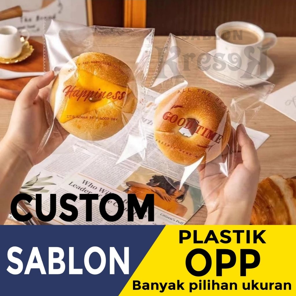 Plastik roti opp sablon CUSTOM plastik kemasan plastik opp kemasan plastik murah