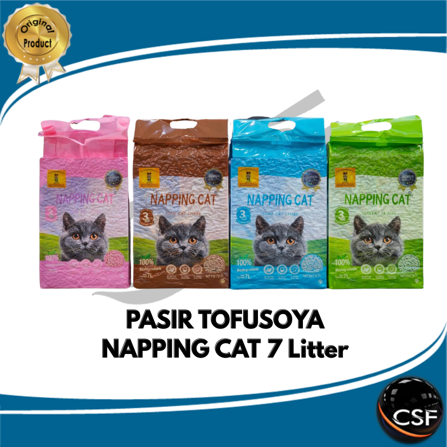 Pasir Kucing Gumpal Wangi NAPPING Tofu 7 Liter - Pasir Kucing SoyaTofu
