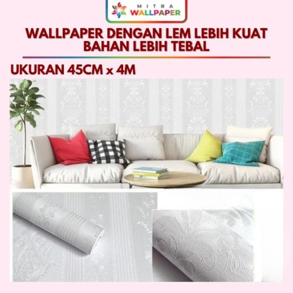 Wallpaper Dinding Kamar Tidur Putih Polos Wallpaper Dinding Ruang Tamu Motif Embos Putih Salur