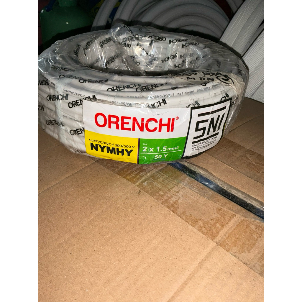 kabel listrik orenchi nymhy 2x1,5 serabut tembaga