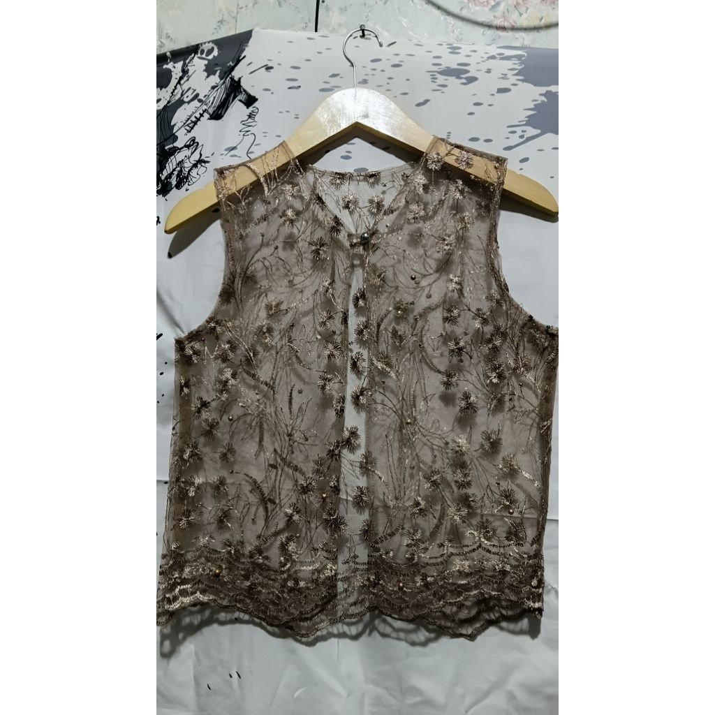 Vest brukat wanita/Ld 88/panjang 50/Rompi Brukat wanita dewasa/Rompi cantik/baju lebaran