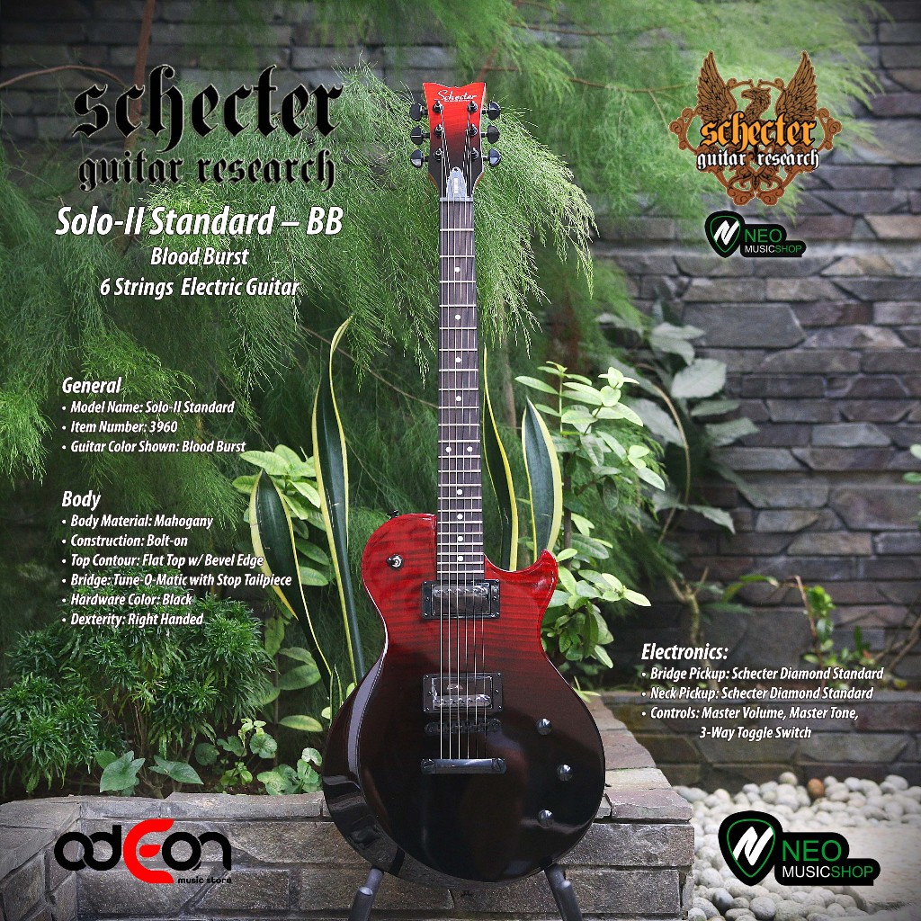 SCHECTER Solo-II Standard – Blood Burst 6 Strings Electric Guitar
