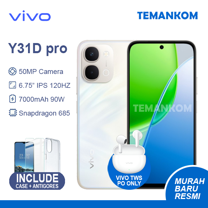 Vivo Y31D PRO 16GB RAM 8+8 Extend RAM 8/256 8GB 256GB Extend RAM 8GB VIVO Y31 D Baru Murah Garansi R