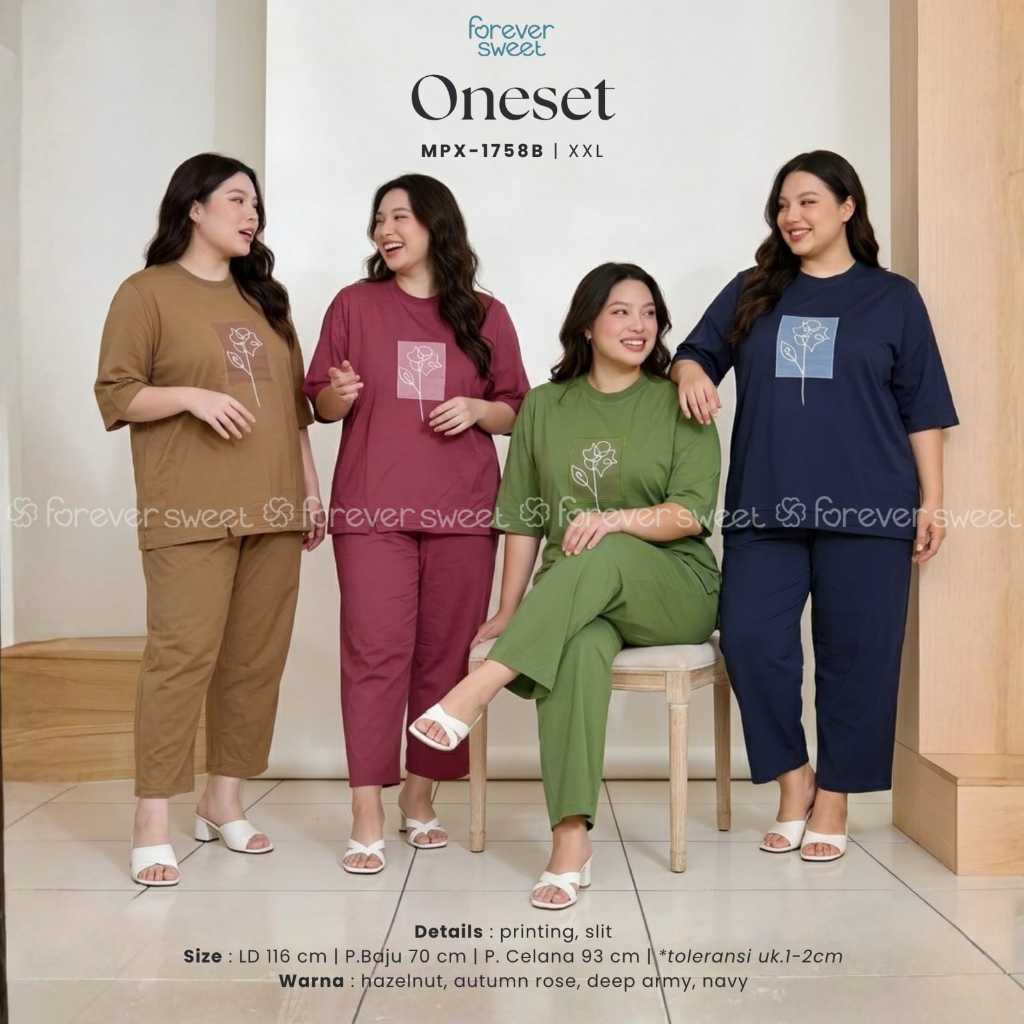 FOREVER SWEET | Oneset XXL CP Dewasa Jumbo Big Size fashion Baju Tidur babydoll Wanita Kaos Rumah