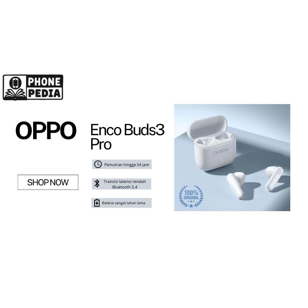 Oppo Enco Buds3 Pro True Wireless/Earbuds Snow White/ Half in-ear Ergonomic design, 48 hours long Ba