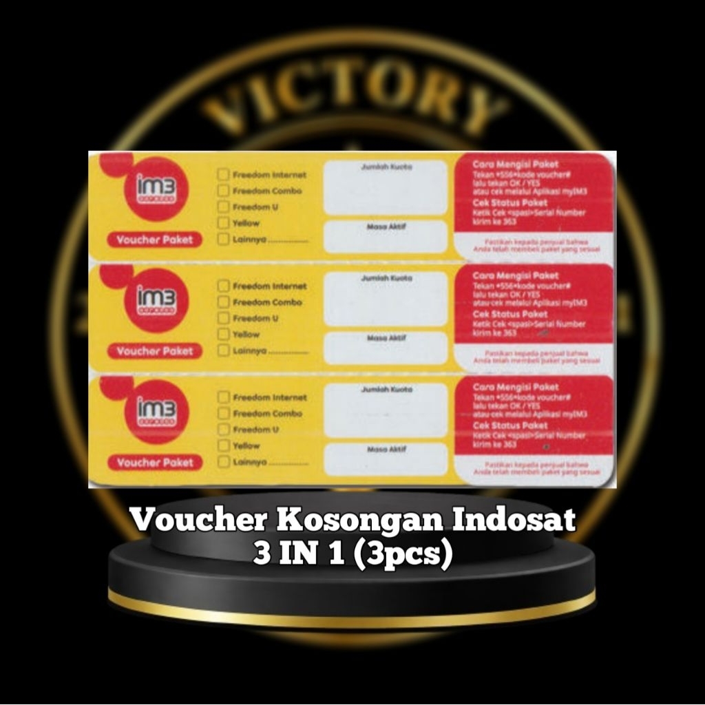 Voucher kosong Indosat Jabar 3SN murah / Voucher Blank Indosat eceran / Voucher kosongan Indosat inj