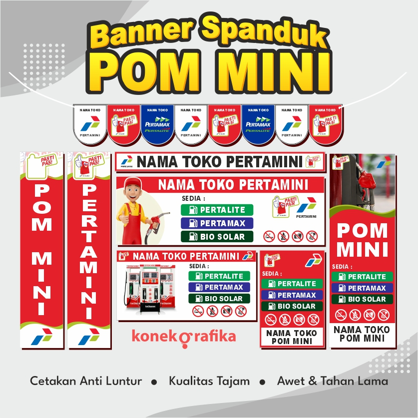 Spanduk Banner Baner Pom Mini Spanduk Banner Renda Pertamini Toko Warung
