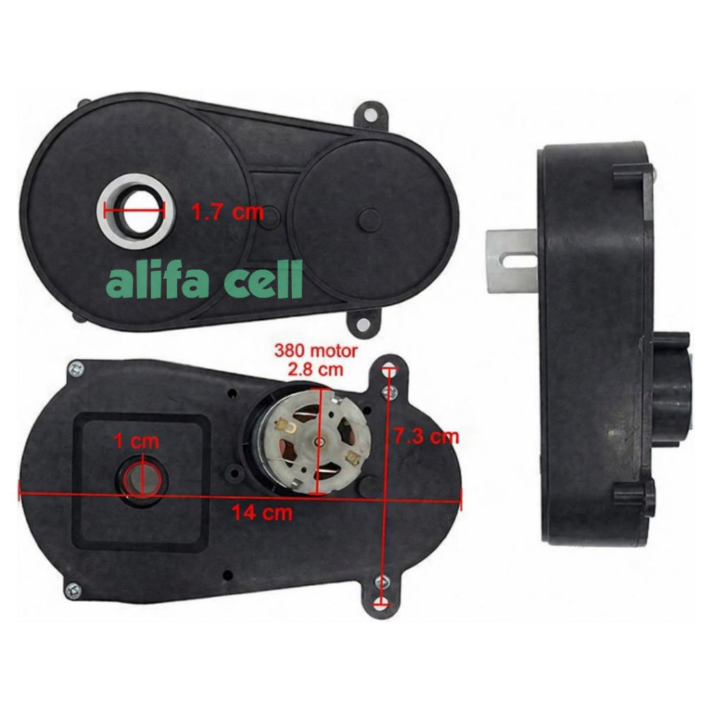 dinamo gearbox stir kemudi mobil aki mobil remote anak Weelye 12V Steering Gearbox with Motor RS380