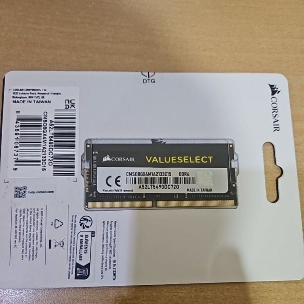 Memory Laptop / Sodimm Corsair DDR4.    8 GB PC4-17000/2133 Mhz