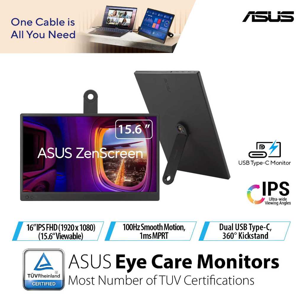 ASUS ZenScreen MB169CK Portable USB Monitor