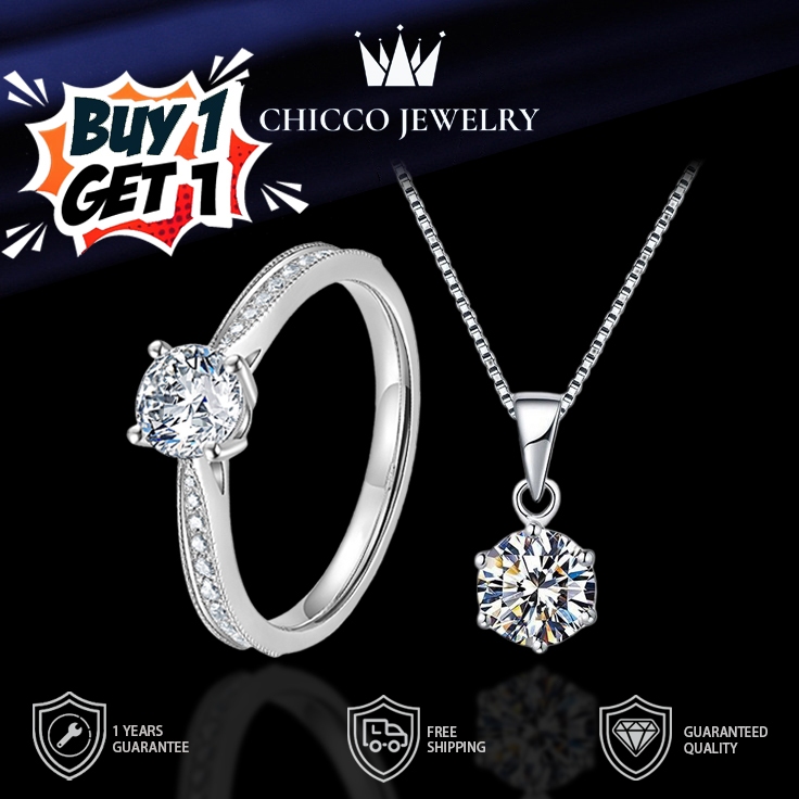 Chicco Jewelry  Buy 1 Get 1 Set Cincin + Kalung Elegant Couple Cincin Adjustable dengan COD 07+09