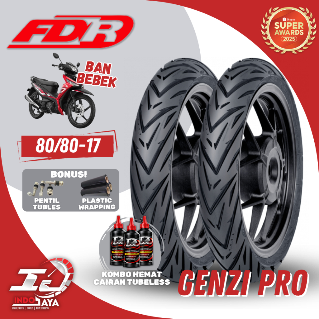 [READY COD] BAN FDR TUBLES RING 17 GENZI PRO TUBELESS (80/80-17) / BAN MOTOR BEBEK SPORT FDR / BAN F