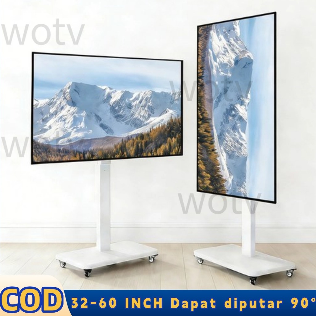 TV Bracket Standing Roda Rotate 90° Portabel Berdiri Bracket TV Standing Rotate Bracket Standing TV 