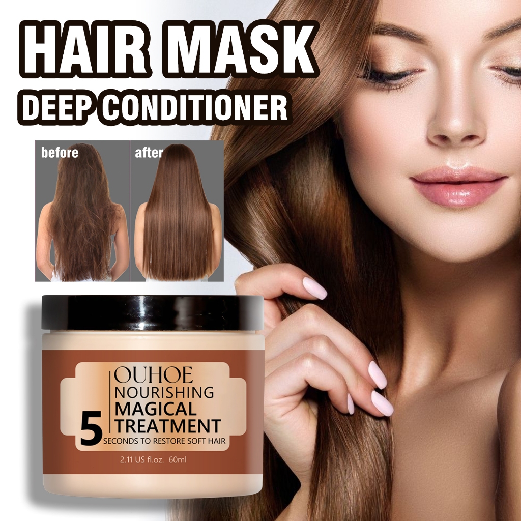 Ouhoe Masker Rambut Bergizi 60ml Parawatan Rambut Protein Nourishing Anti Rontok Hair Mask Repair Be