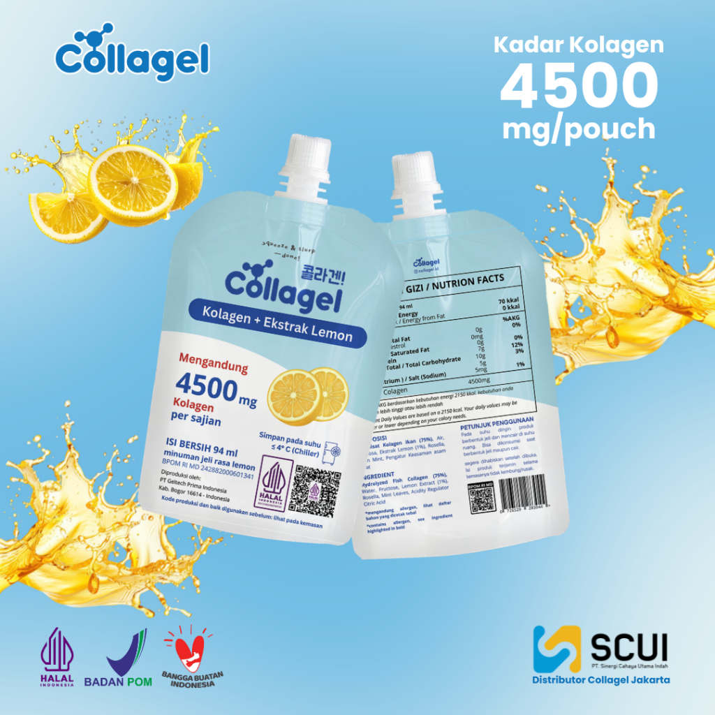 Collagel | Pouch Hydrolyzed Collagen 94ml | Minuman Collagen Halal