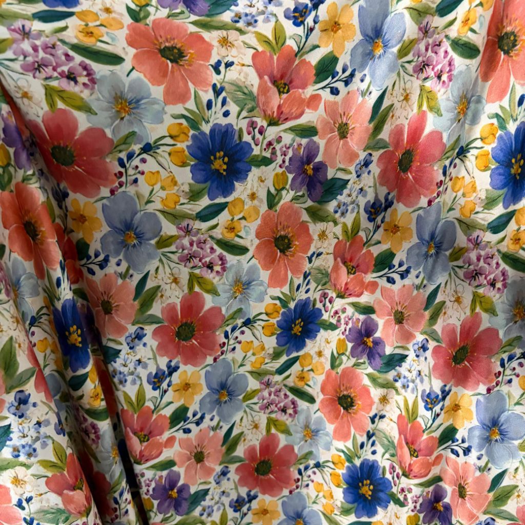 kain katun rayon viscose premium motif bunga besar