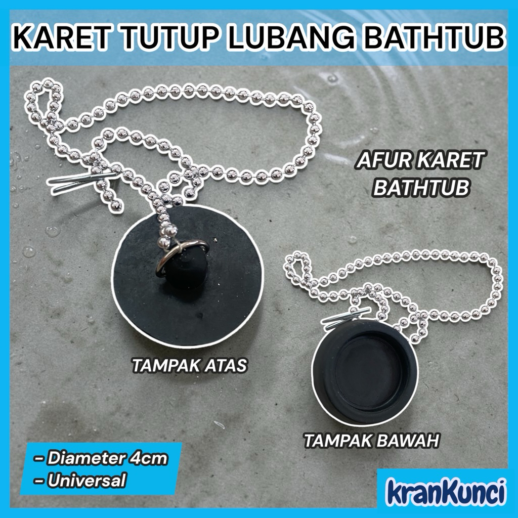 Karet Tutup Bathtub Karet Hitam Penutup Lubang Pembuangan Dop Afur Bathtub Karet Hitam Tutup Bathtub