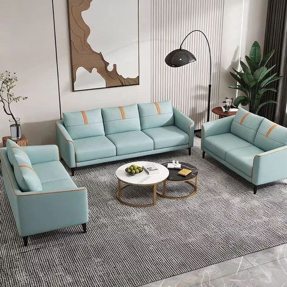 Set Sofa Ruang Tamu Lengkap Model Lurus - Terdiri dari Sofa Panjang, Sofa Sedang, dan Kursi Tunggal 