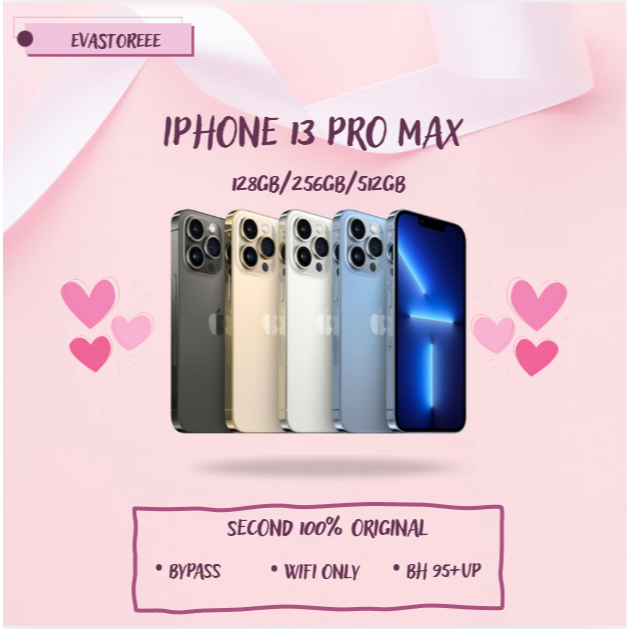 IPHONE 13 PRO MAX WIFI ONLY 128GB/256GB/512GB Bekas Second Original Mulus Fullset Game/Live/Merekam 