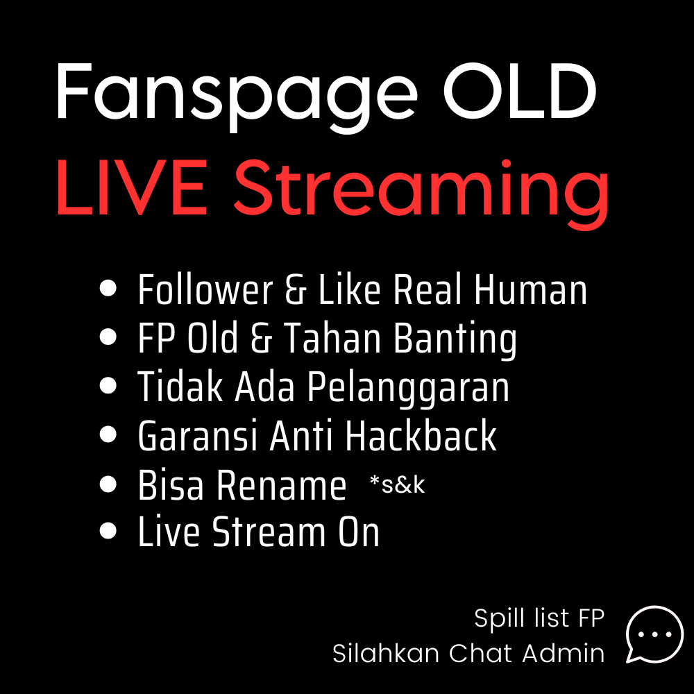 Fanspage/Halaman Facebook Gaming Old Live Stream 1K-10K Followers Indo Aktif Bergaransi