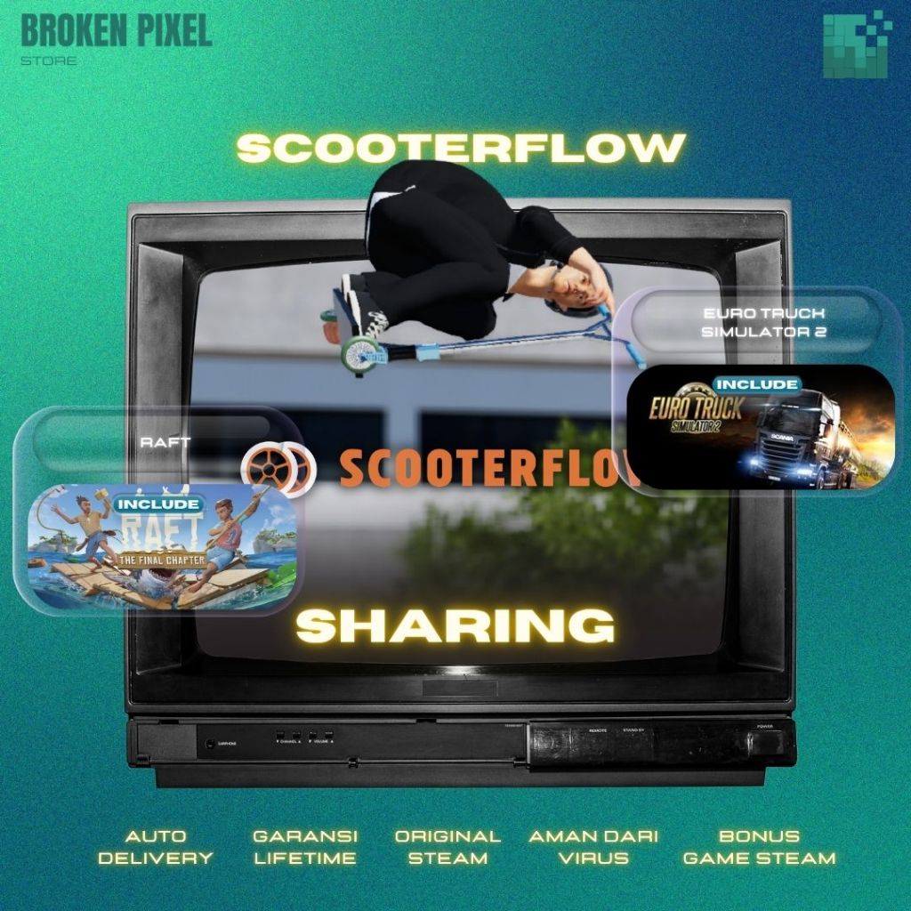 [BONUS GAME STEAM] ScooterFlow (Sharing With Raft & Euro Truck Simulator 2) AUTO DELIVERY / STEAM / 