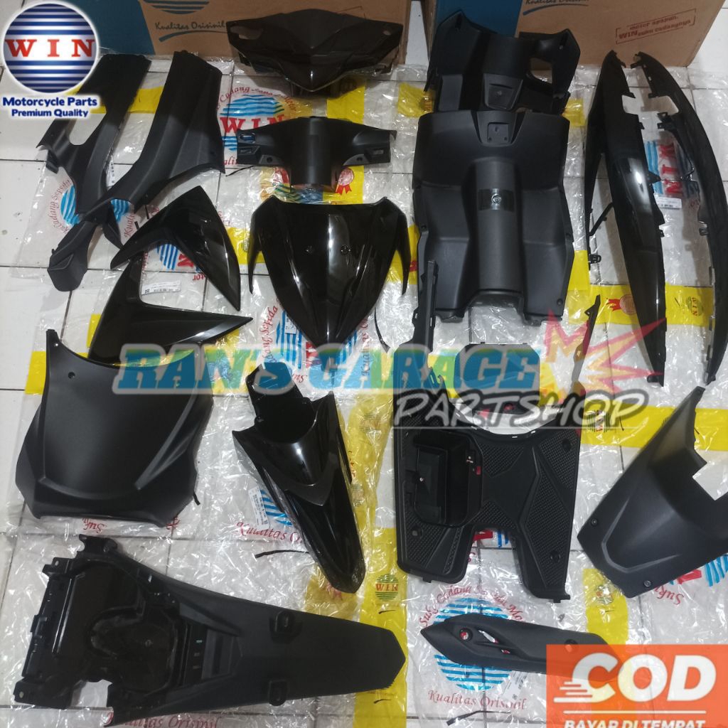 WIN FULLSET BODY BODI HALUS KASAR HONDA VARIO 110 FI INJEKSI WARNA HITAM VARIO 110 FI ESP KOMPLIT SE