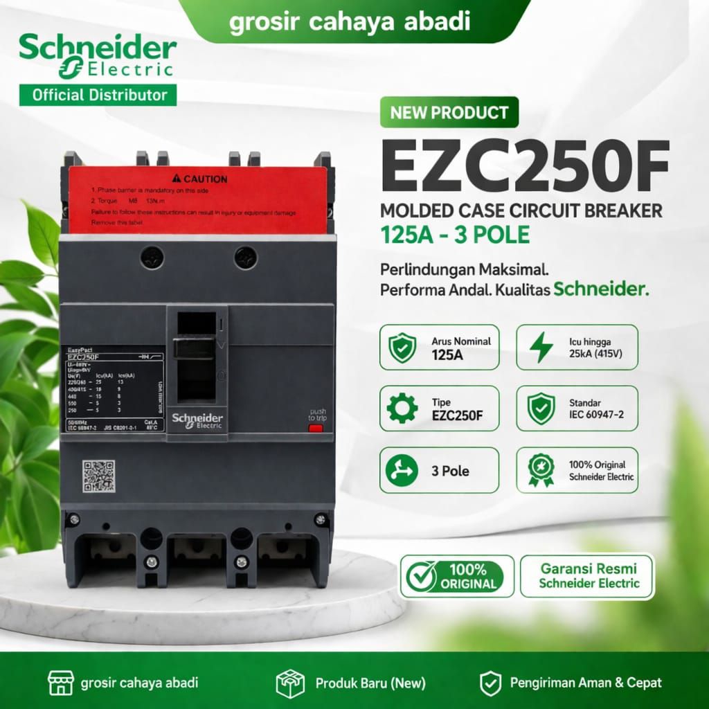 mccb breaker Schneider 125a EasyPact ezc250f3125 mccb 125a breaker 125a nfb 125a Schneider original 