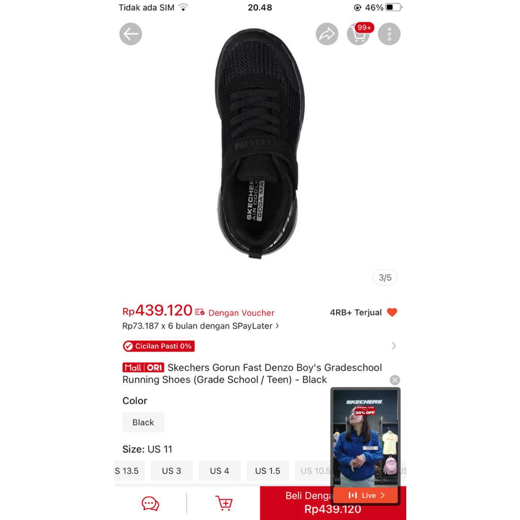 SKECHERS GO RUN PRELOVED SEPATU ANAK