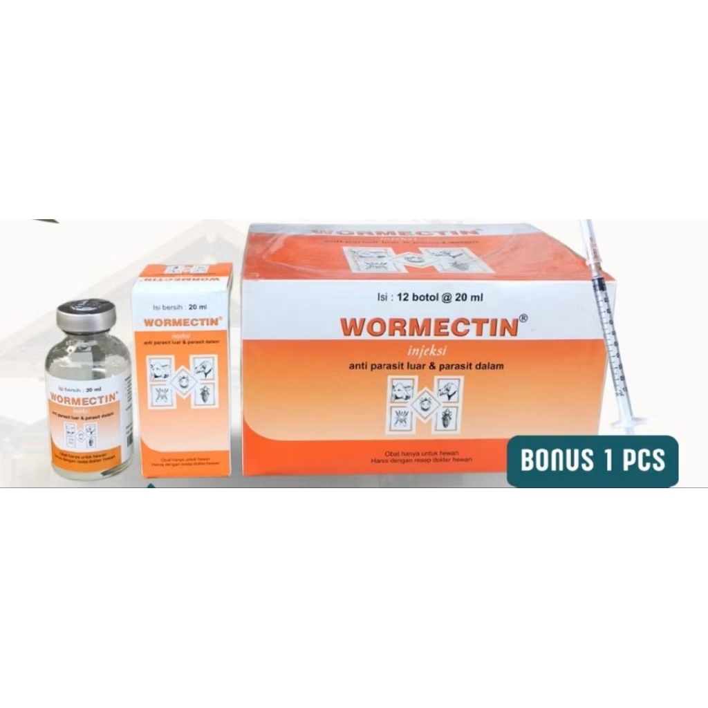 Wormectin-20ml obat sapi kambing parasit dalam&luar