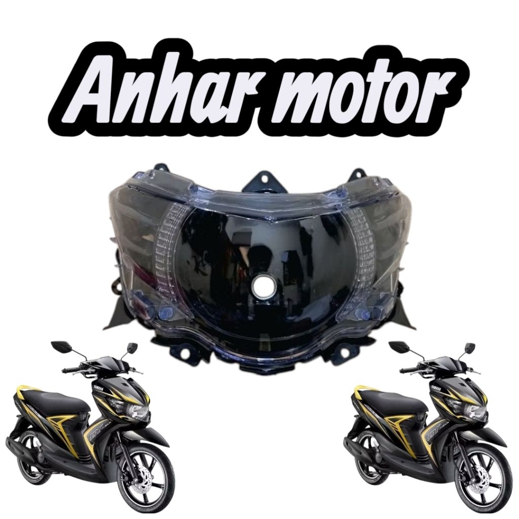 Reflektor lampu depan Yamaha Mio soul GT 115 custom hitam smoke