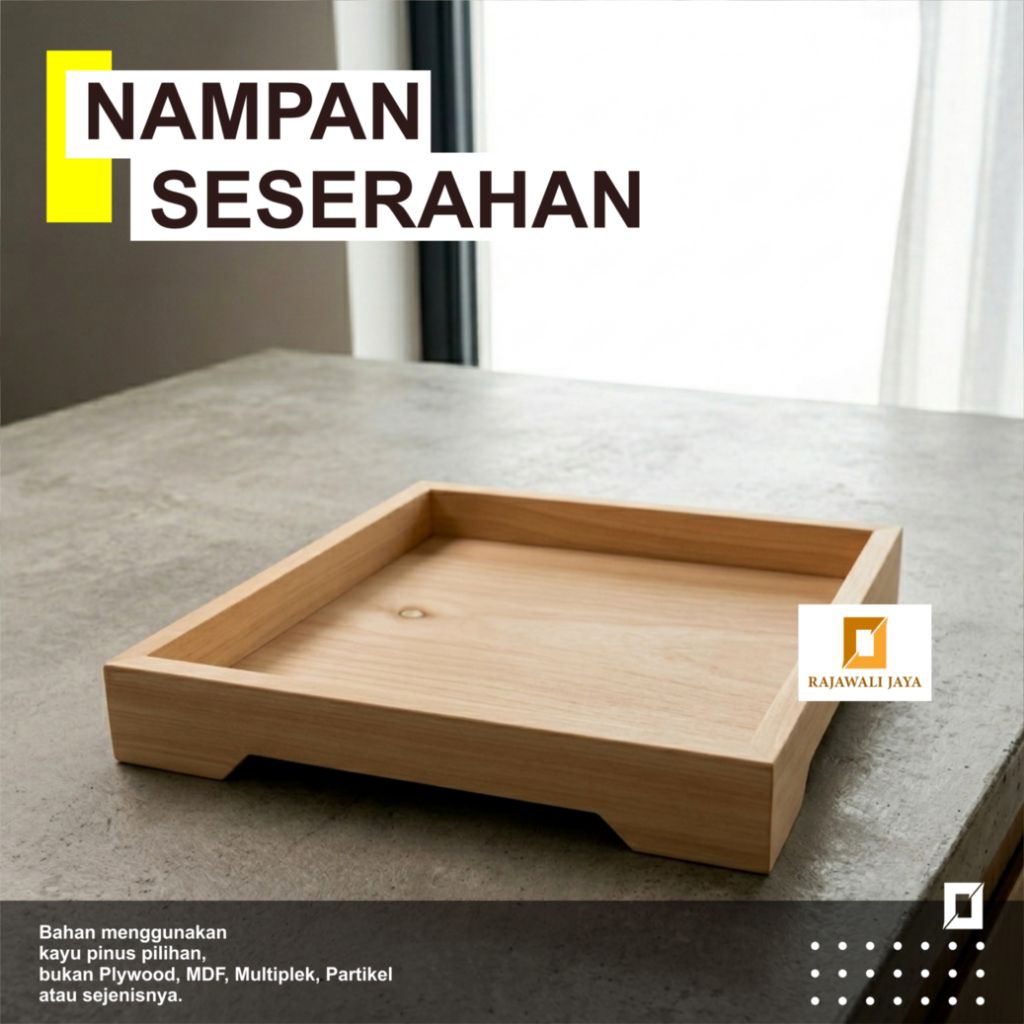 Nampan kayu 20x20 | kotak seserahan | kotak parsel | kotak kayu | wadah kayu | box kayu | kotak hamp