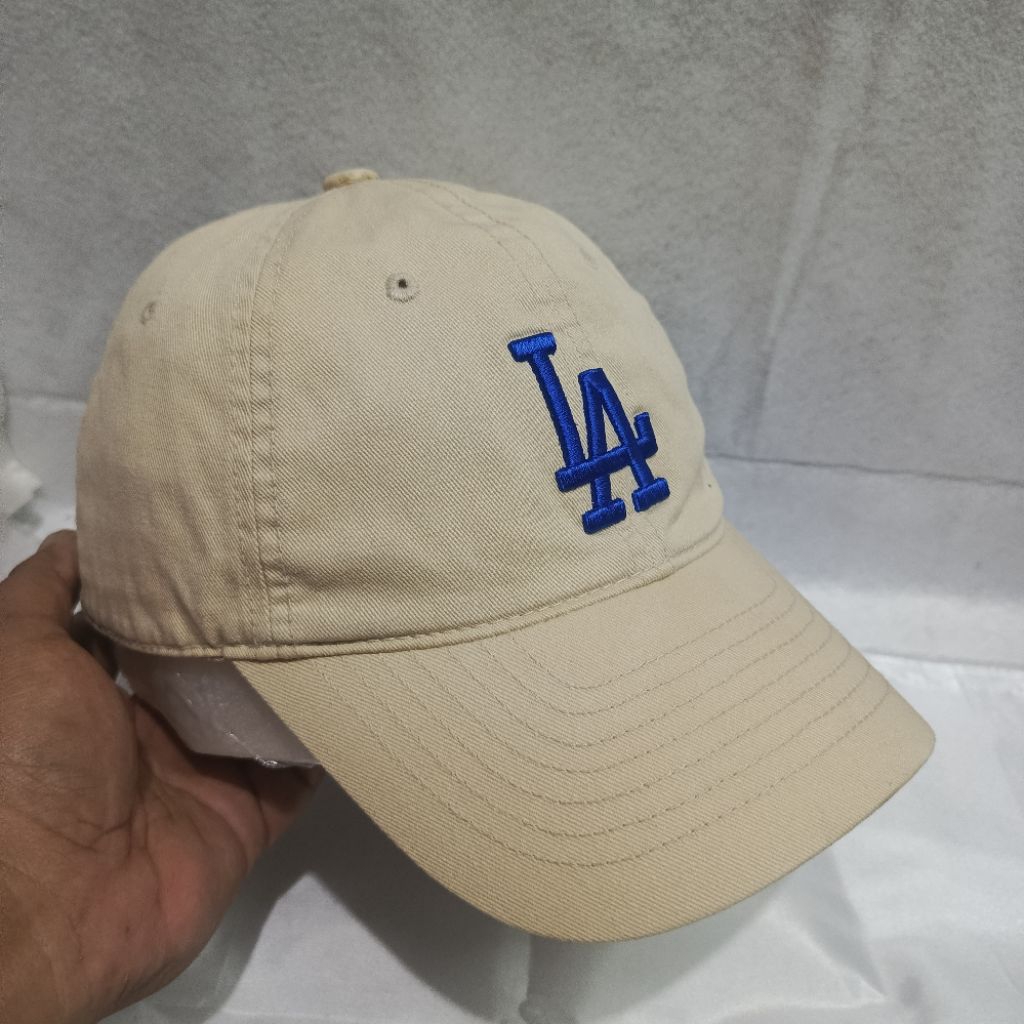 Topi MLB Los Angeles Dodgers Cream Second Original - LA Dodgers Dad Hat Bekas