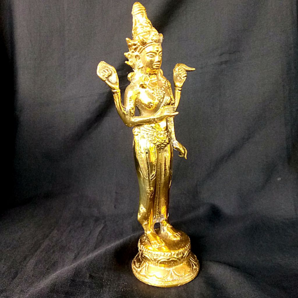 Patung Dewi Sri Dewi Padi Bahan Kuningan