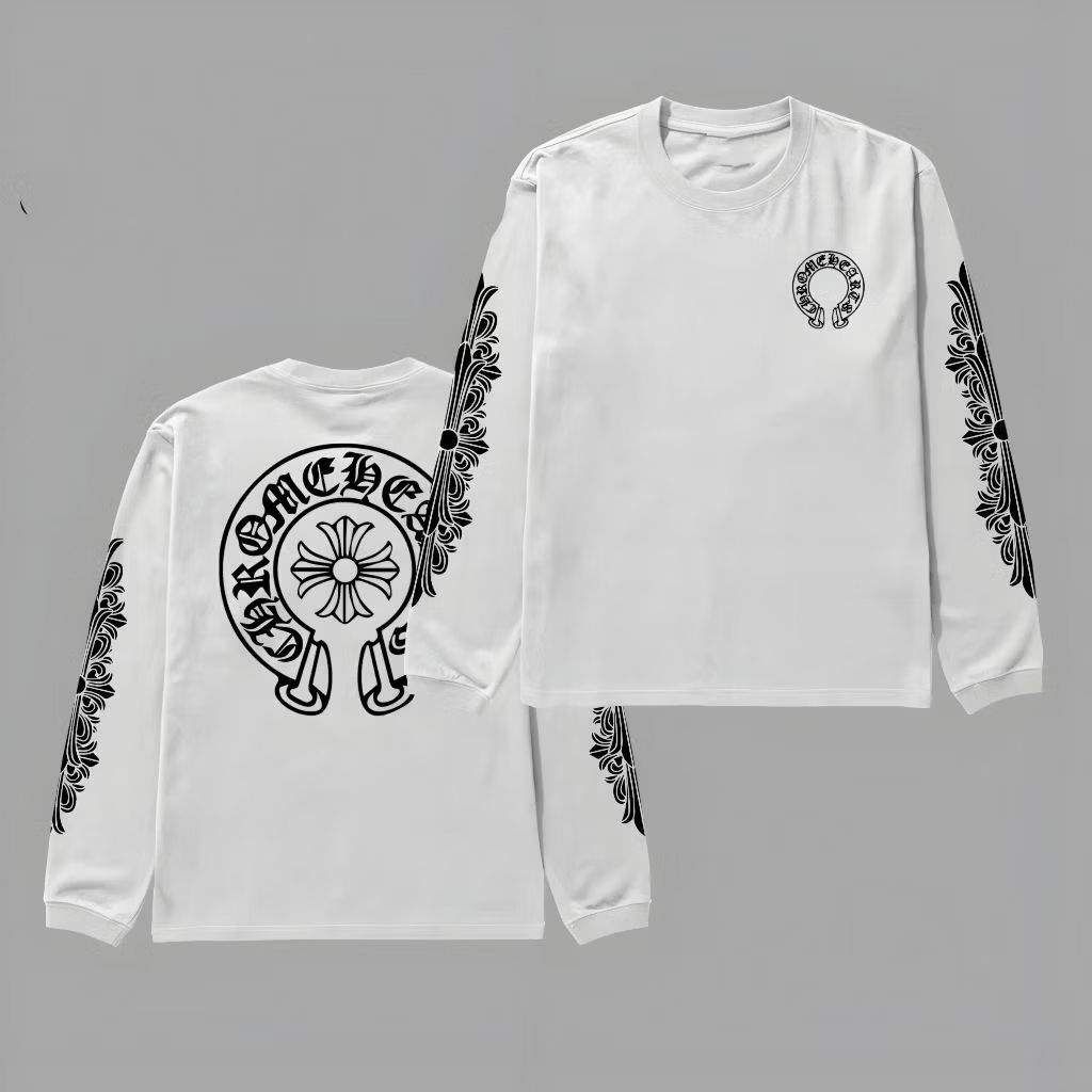 Kaos Panjang Chrome Hearts Banyak Pareasinnya /Long sleeve Crome Hearts Unisex
