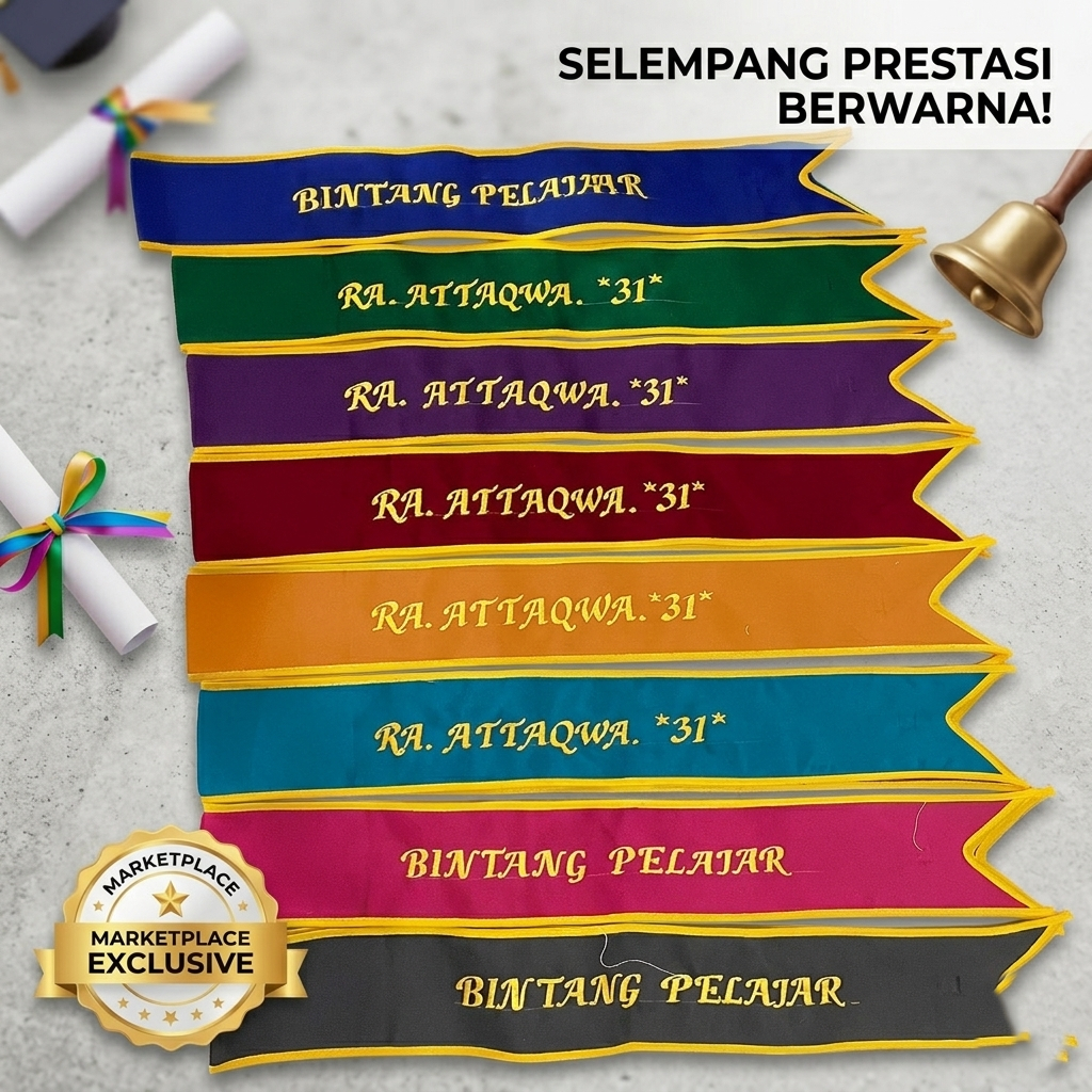 Selempang Wisuda Anak PAUD TK SD Bordir Nama