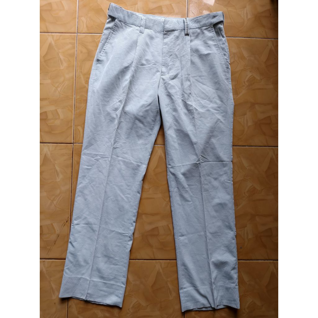 Celana Golf Outdoor Merek Cutter & Buck Warna Broken White Motif Size 33 Panjang Regular
