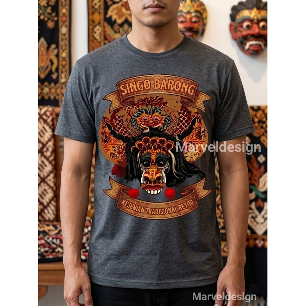 kaos jawa singo barong kesenian tradisional jaranan