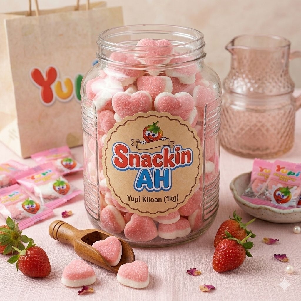 [250 gr] Cemilan Permen Yupi Kiloan Merah/Biru/Kuning Kiloan Murah