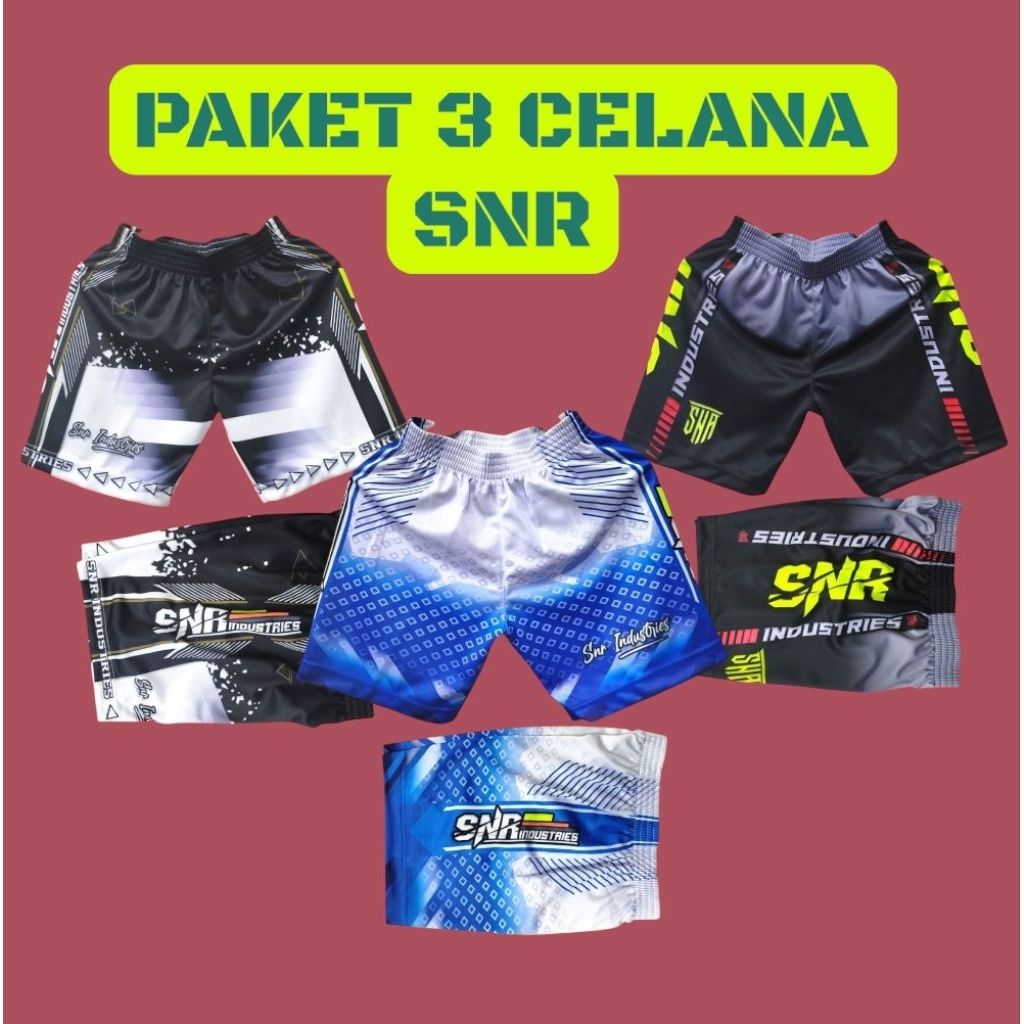 PAKET HEMAT CELANA SNR INDUSTRIES VOLI FULL PRINTING TARKAM VOLI CELANA OLAHRAGA SNR INDUSTRIES VOLI