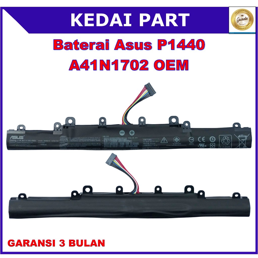 Baterai Asus Pro P1440 P1440F P1440FA P1440UA PX434 A41N1702 A41IJ5H